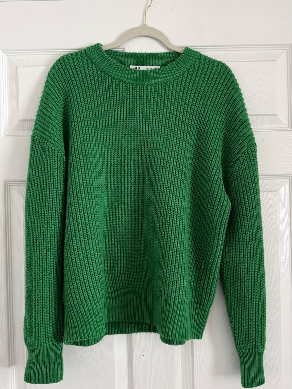 Zara Green Ribbed Knit Sweater